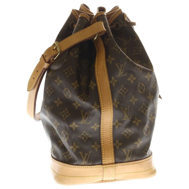 Louis Vuitton Monogram Noe Shoulder Bag Drawstring Brown