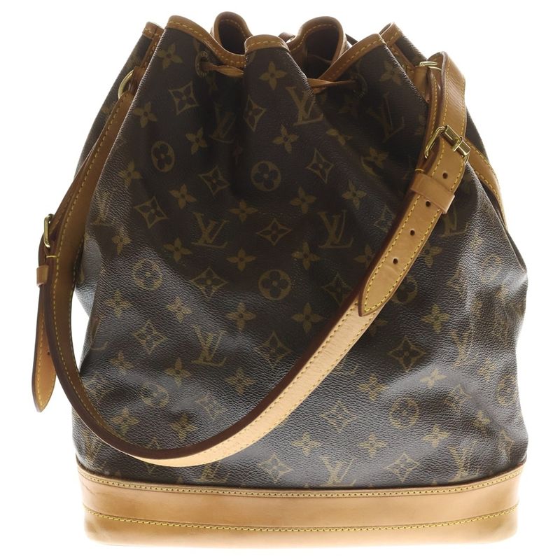 Louis Vuitton Monogram Noe Shoulder Bag Drawstring Brown