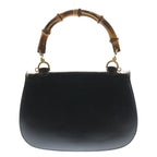 Gucci Bamboo 2-Way Shoulder Bag Black Leather Vintage