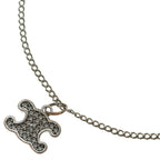 Celine Triomphe Rhinestone Necklace Silver