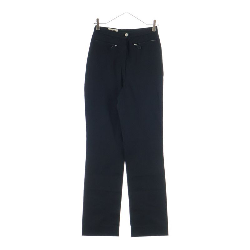 Hermes French Cotton Zip Fly Straight Pants Black