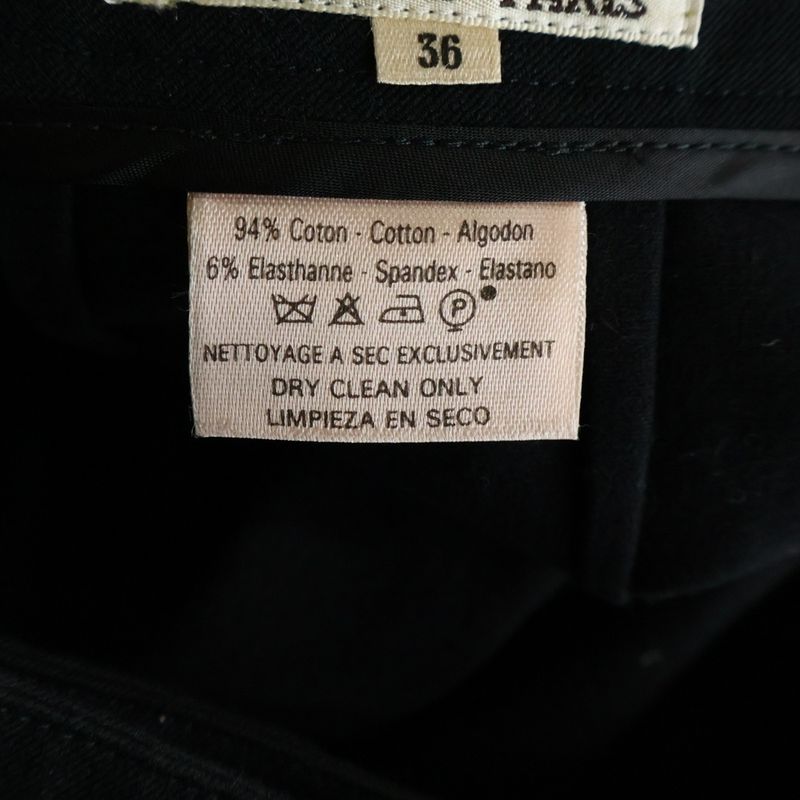 Hermes French Cotton Zip Fly Straight Pants Black