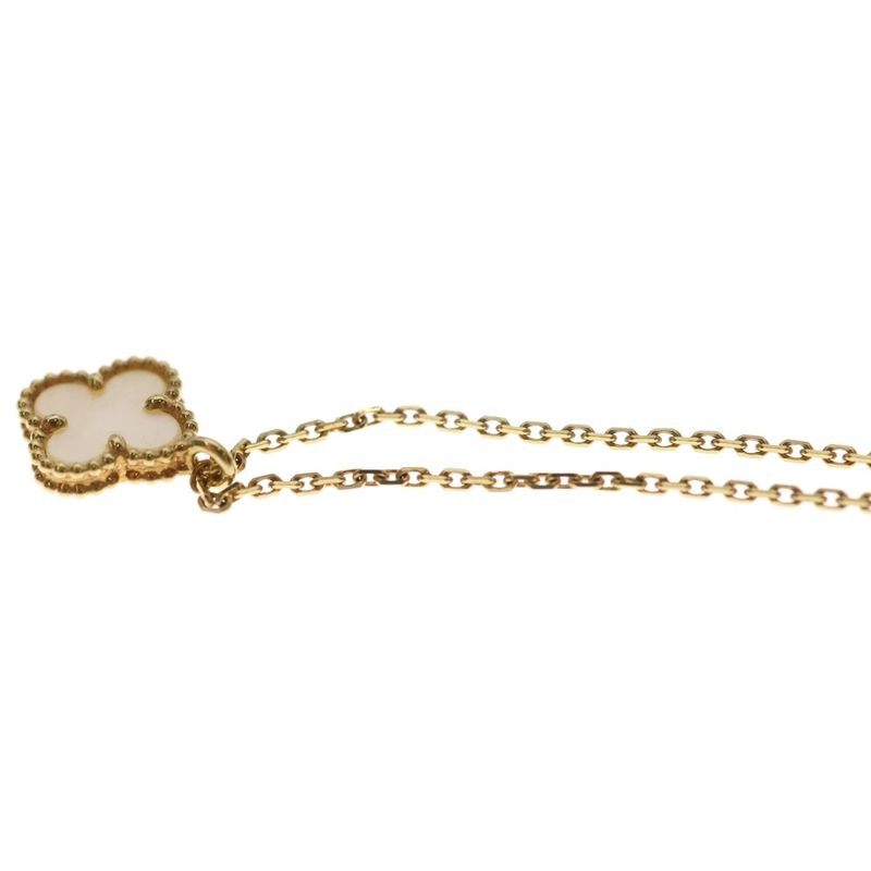 Van Cleef & Arpels Sweet Alhambra Mother of Pearl Necklace 18K YG Pendant