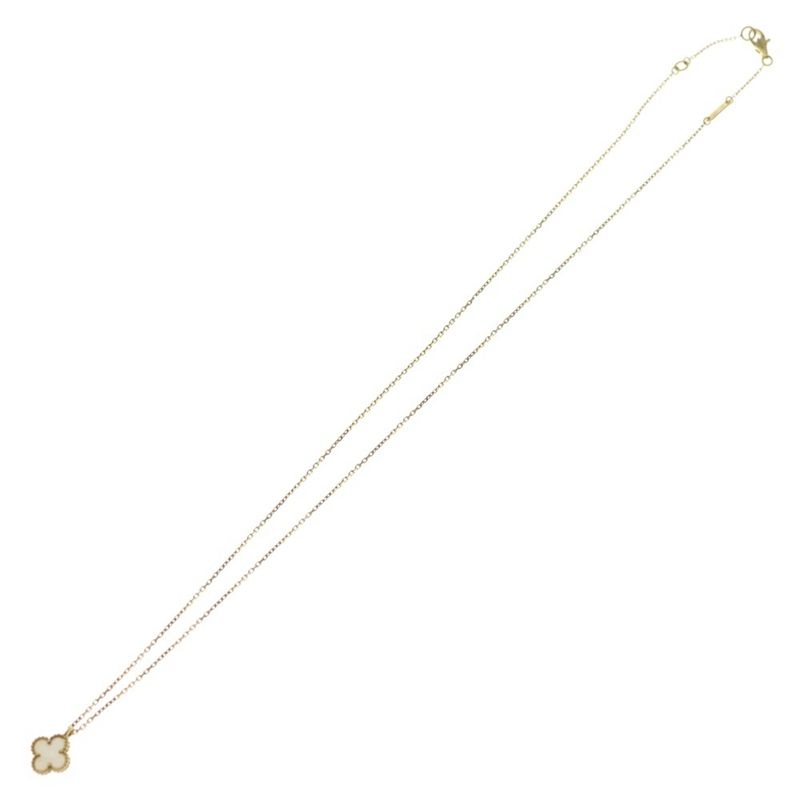 Van Cleef & Arpels Sweet Alhambra Mother of Pearl Necklace 18K YG Pendant