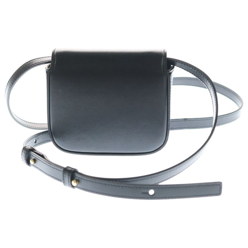 Celine Mini Black Mini Shoulder Bag Leather Gold