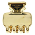 Prada Triangle Logo Hair Clip Gold