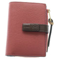 Loewe Vertical Compact Zip Bifold Wallet Pink Brown Leather