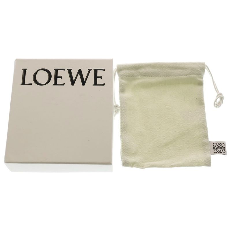 Loewe Vertical Compact Zip Bifold Wallet Pink Brown Leather
