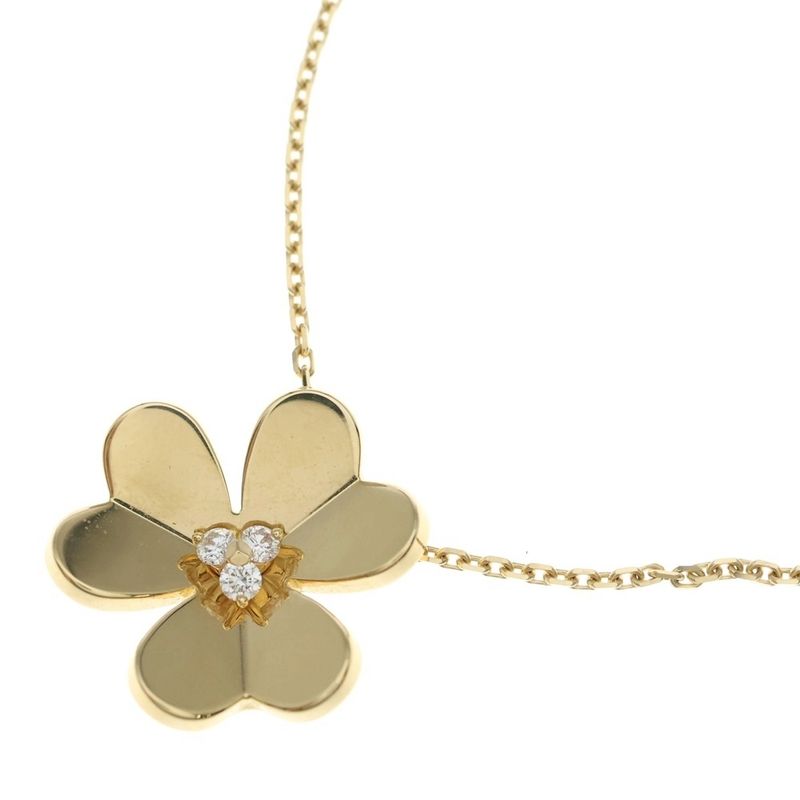Van Cleef & Arpels Frivole Large Diamond Necklace Pendant 18K YG