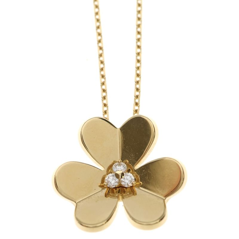 Van Cleef & Arpels Frivole Large Diamond Necklace Pendant 18K YG