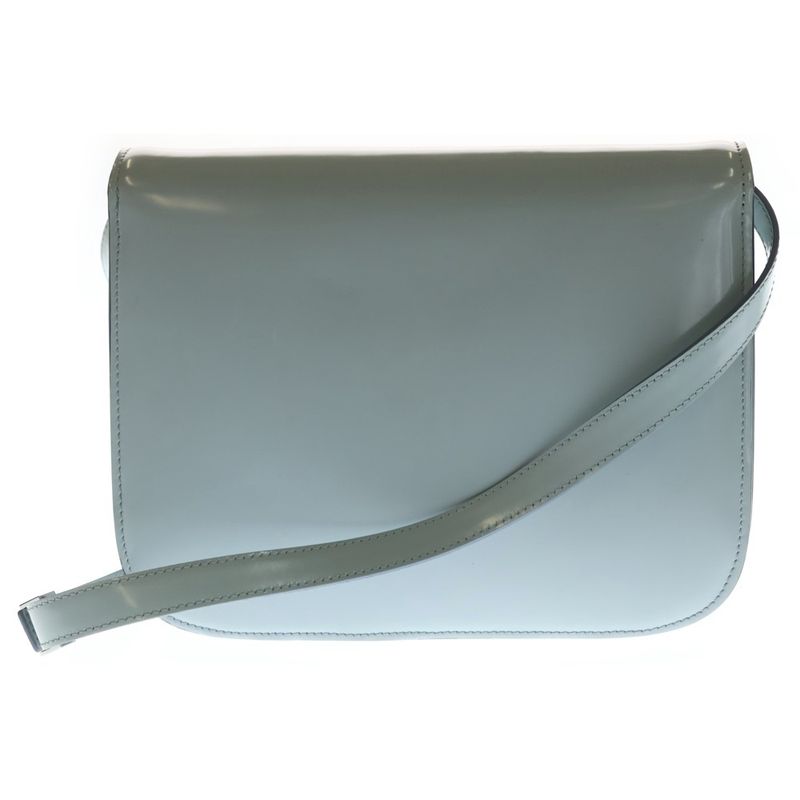 Celine Classic Box Silver Leather Shoulder Bag Light Blue