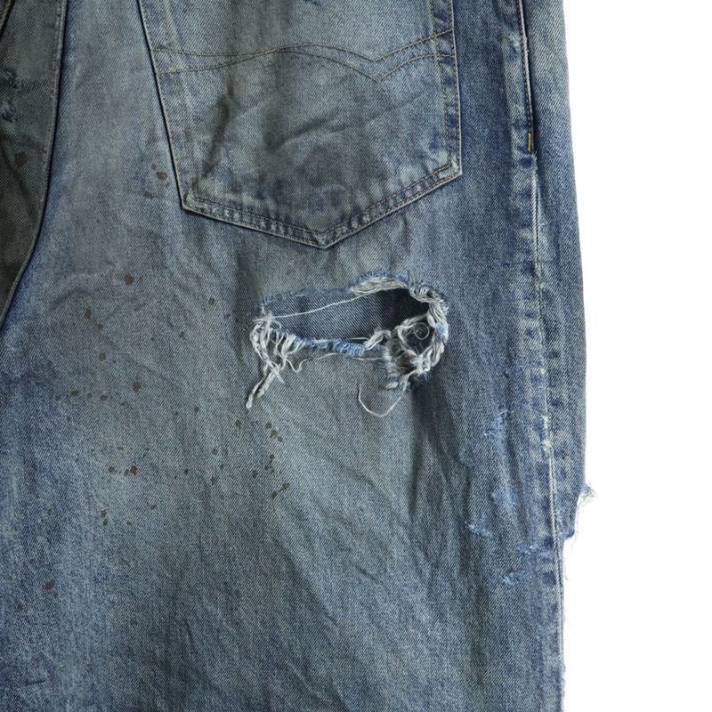 Balenciaga Distressed Baggy Denim Pants Indigo