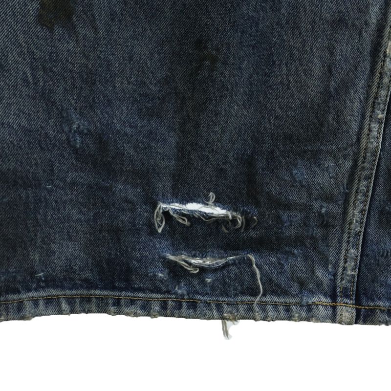 Balenciaga Distressed Baggy Denim Pants Indigo