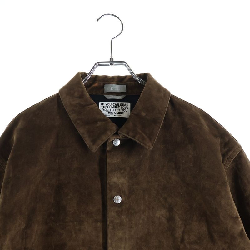 Dior Cactusjack Embroidered Velvet Oversize Long Sleeve Shirt