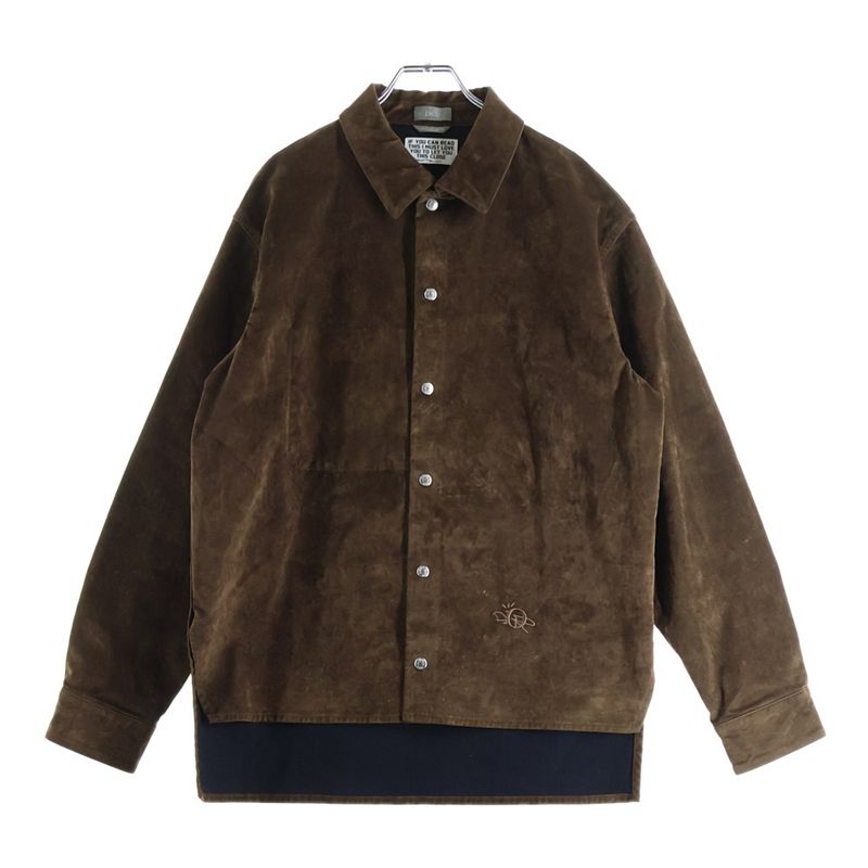 Dior Cactusjack Embroidered Velvet Oversize Long Sleeve Shirt