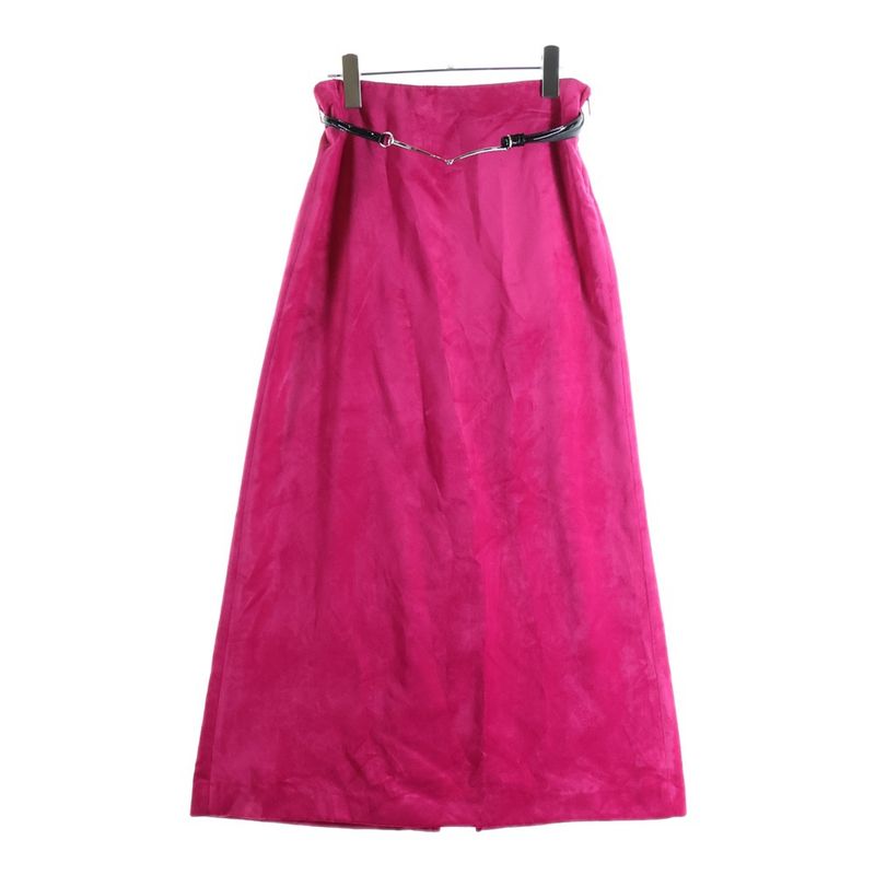Gucci Belted Velour Velvet Skirt Pink