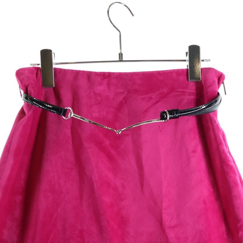 Gucci Belted Velour Velvet Skirt Pink