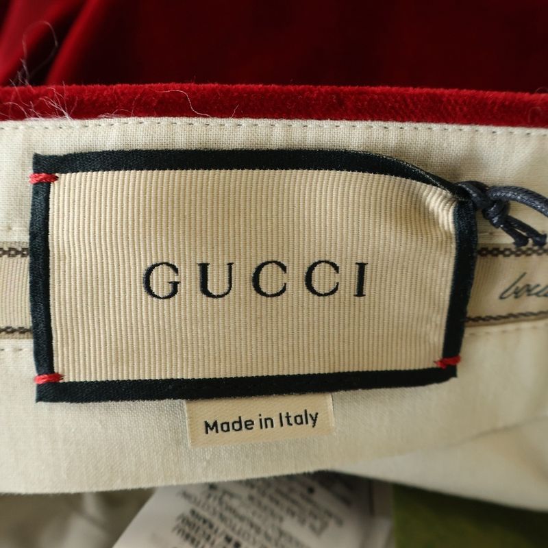 Gucci Velour Velvet Trousers Pants Red