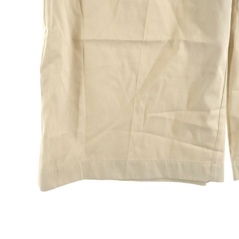 Loewe Anagram Embroidery Double Waist Trousers Wide Pants Beige