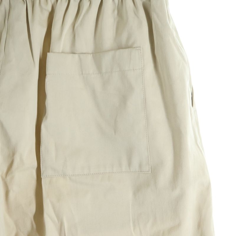 Loewe Anagram Embroidery Double Waist Trousers Wide Pants Beige
