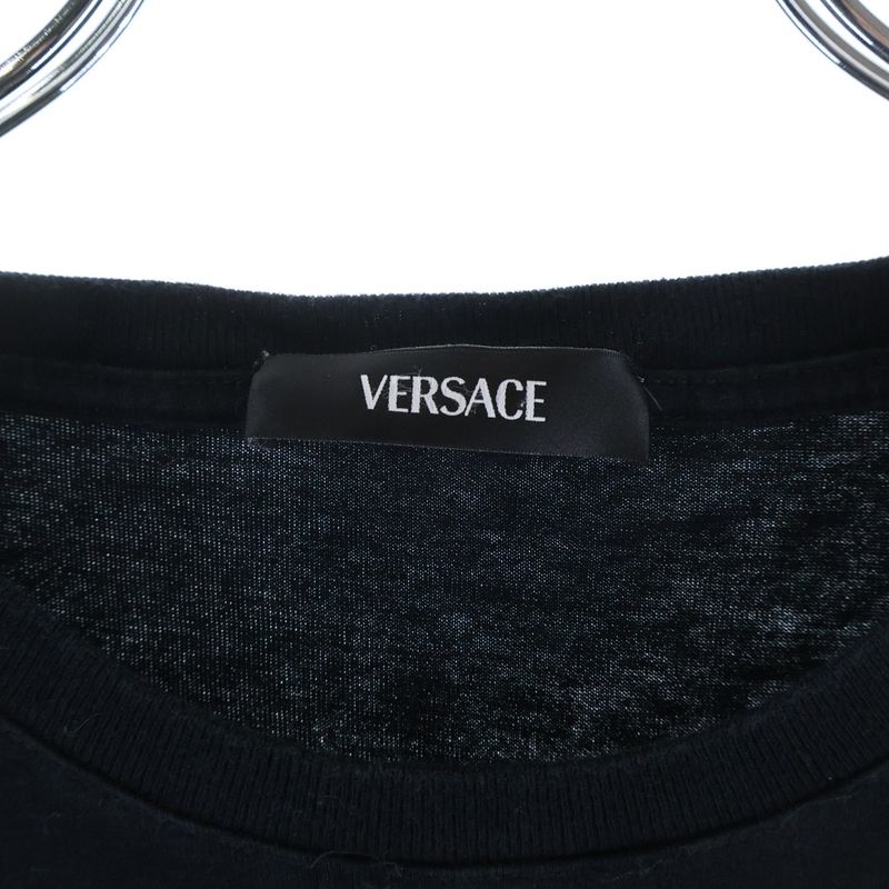 Versace Medusa Logo Embroidery Short Sleeve T-Shirt Black