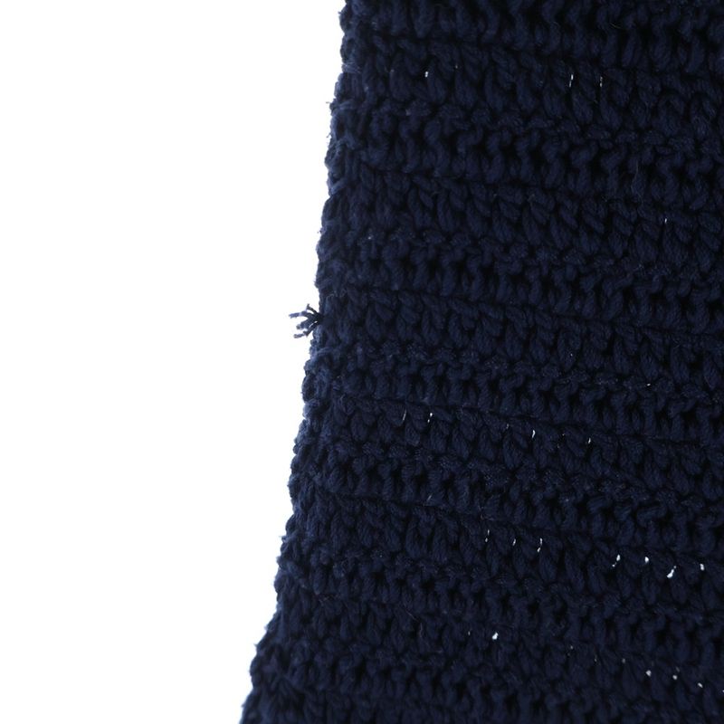 Celine Triomphe Crochet Sleeve Mini Dress Navy