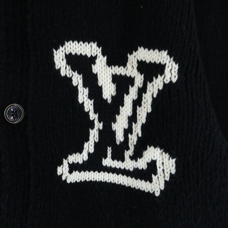 Louis Vuitton Chunky Intarsia Cardigan Qnc Black
