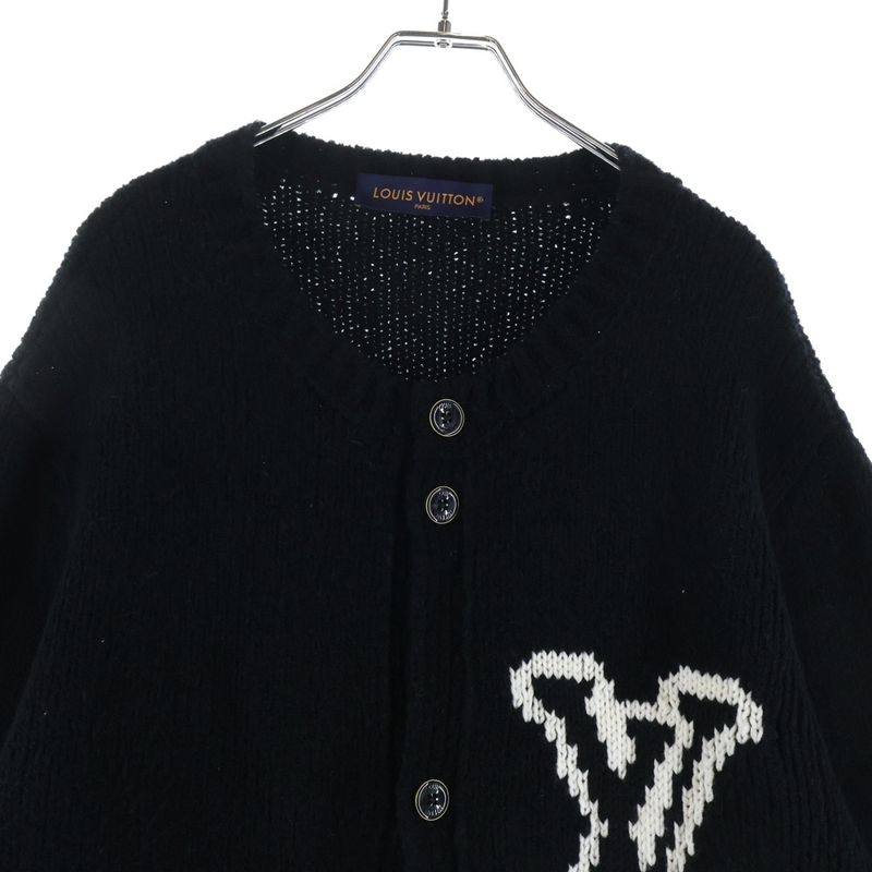Louis Vuitton Chunky Intarsia Cardigan Qnc Black