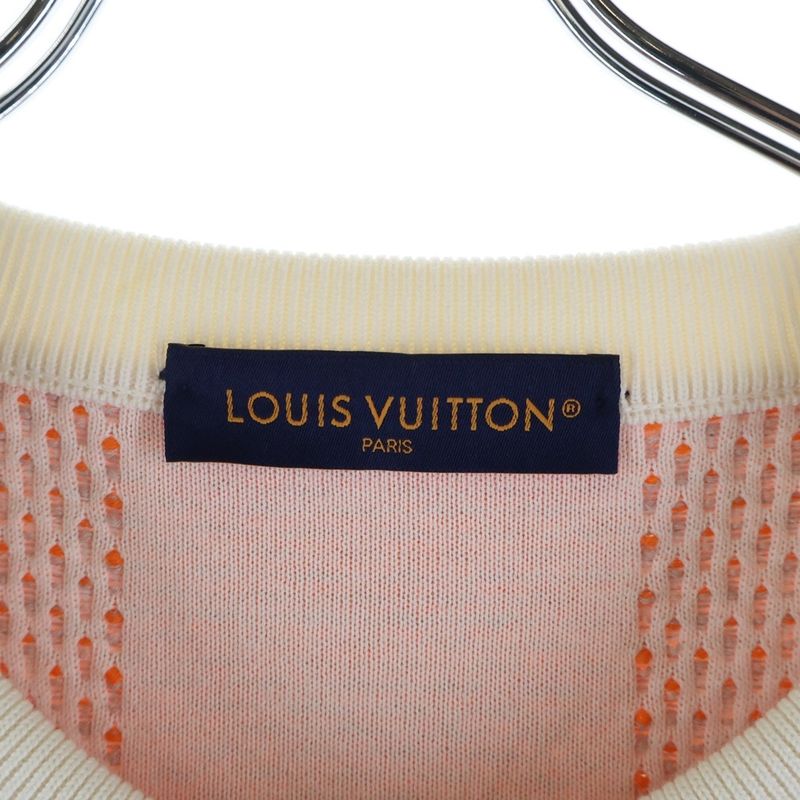 Louis Vuitton Damier Cotton Sweatshirt Trainer Orange White Sneaker