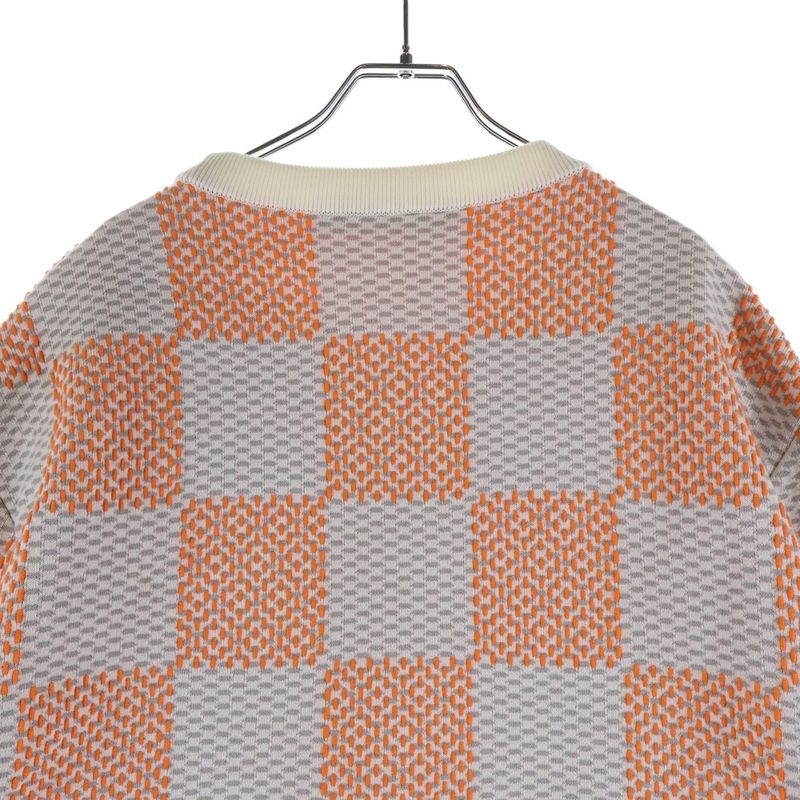 Louis Vuitton Damier Cotton Sweatshirt Trainer Orange White Sneaker