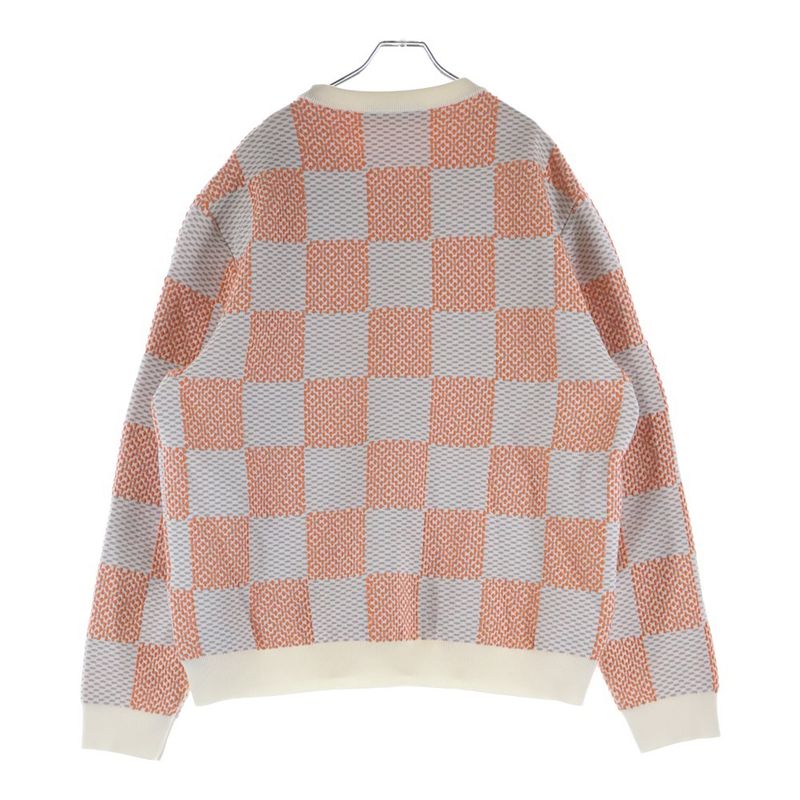 Louis Vuitton Damier Cotton Sweatshirt Trainer Orange White Sneaker