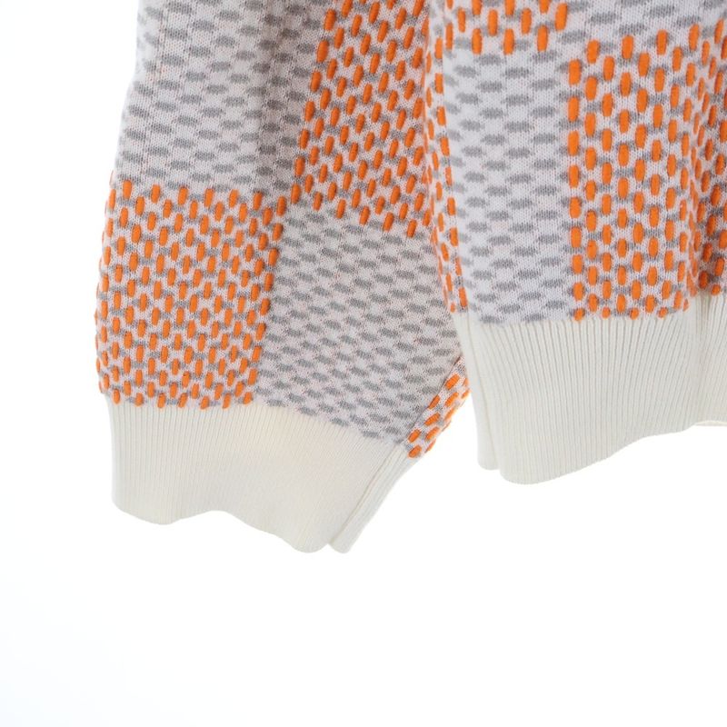Louis Vuitton Damier Cotton Sweatshirt Trainer Orange White Sneaker