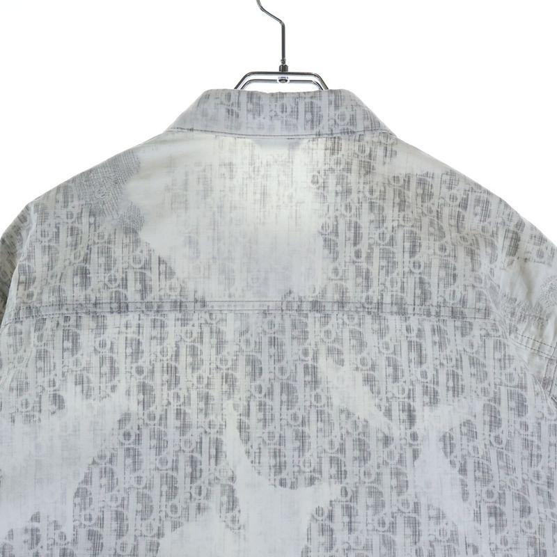 Dior Oblique Chi Processing White Long Sleeve Shirt Gray