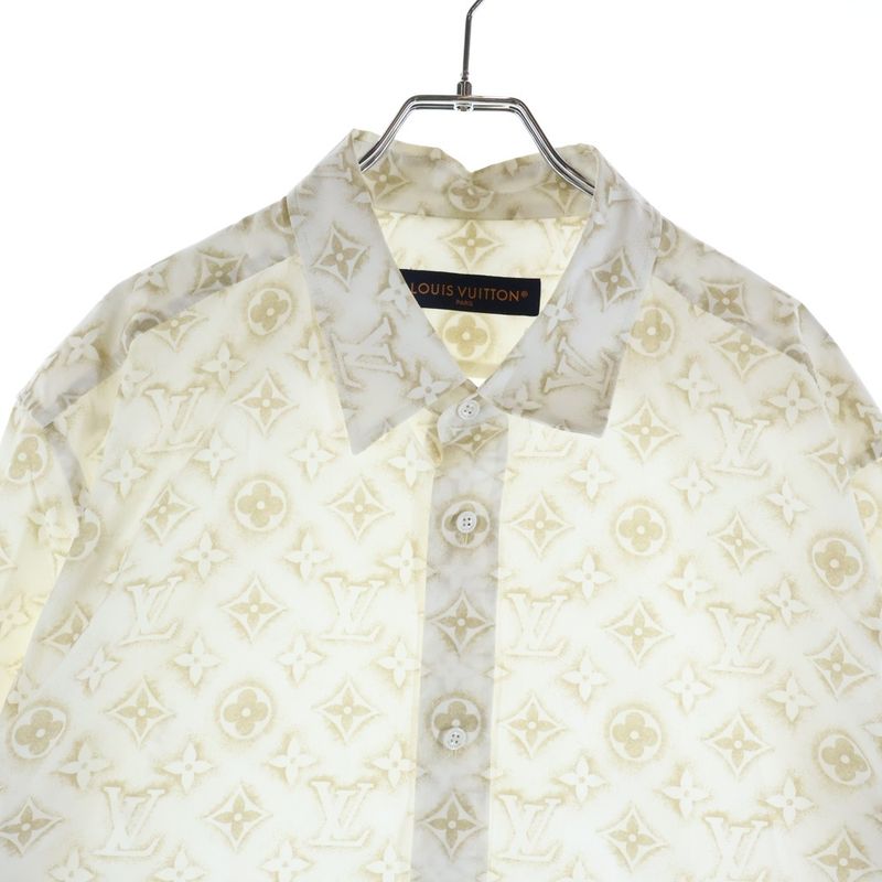 Louis Vuitton Monogram Sand Long Sleeve Shirt White Beige