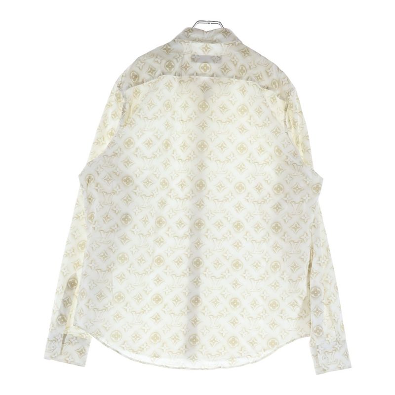 Louis Vuitton Monogram Sand Long Sleeve Shirt White Beige