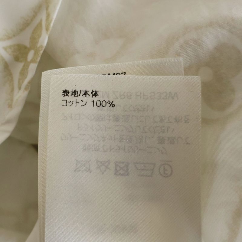 Louis Vuitton Monogram Sand Long Sleeve Shirt White Beige