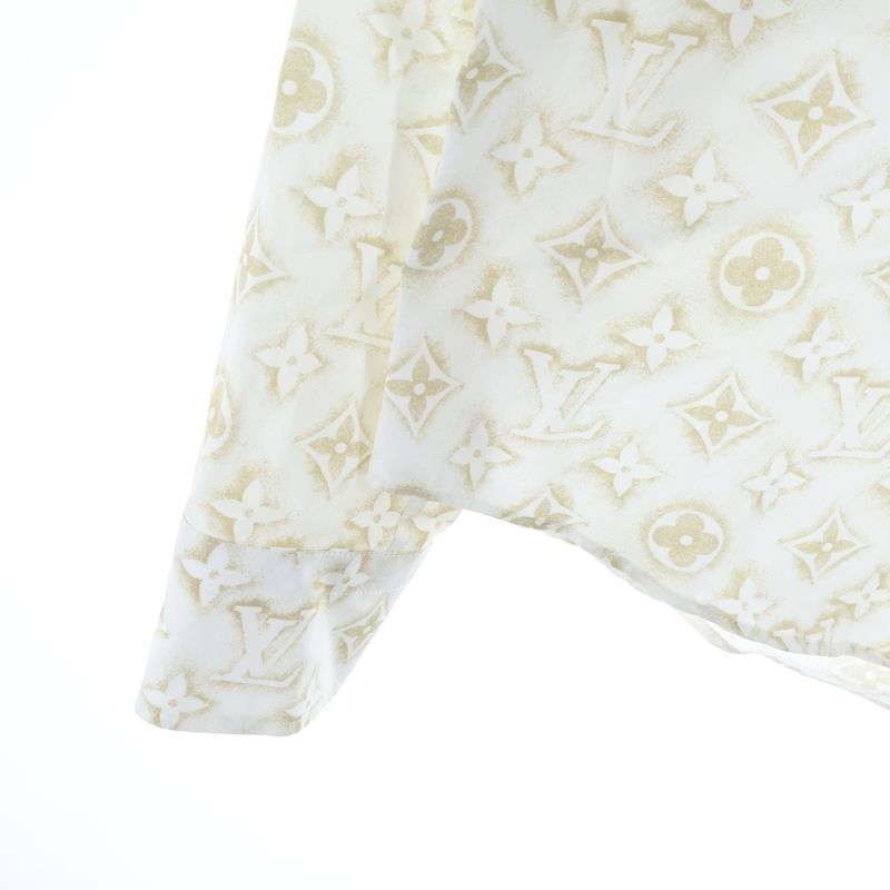 Louis Vuitton Monogram Sand Long Sleeve Shirt White Beige