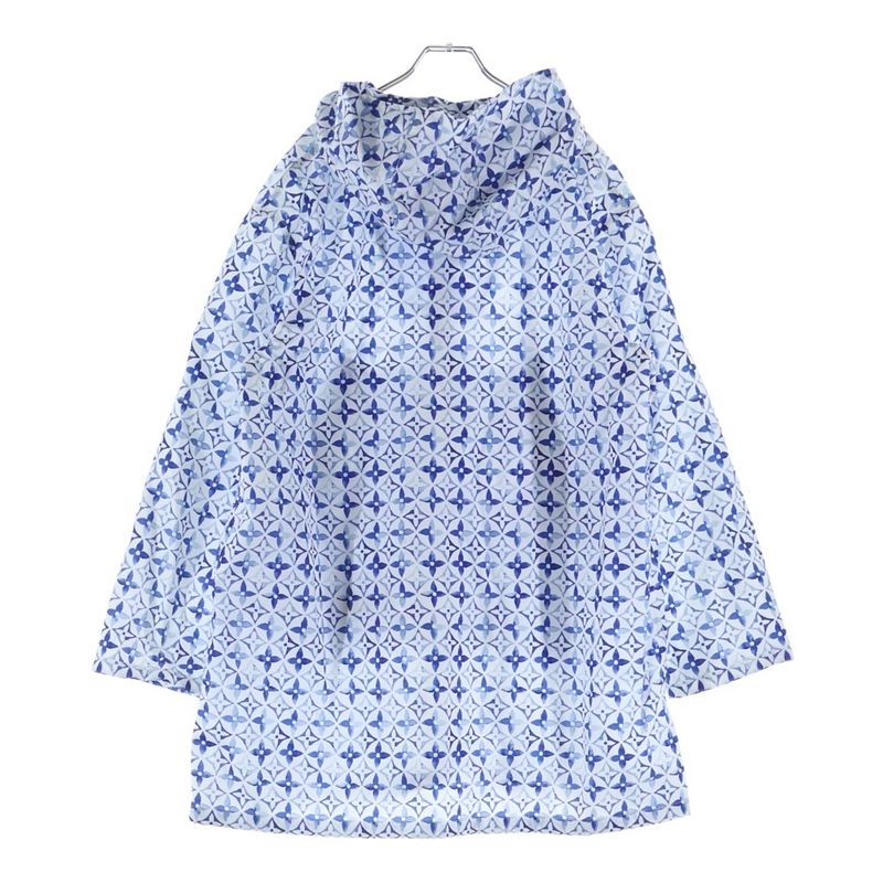 Louis Vuitton Aquarelle Monogram Nylon Zip Up Hoodie White Blue