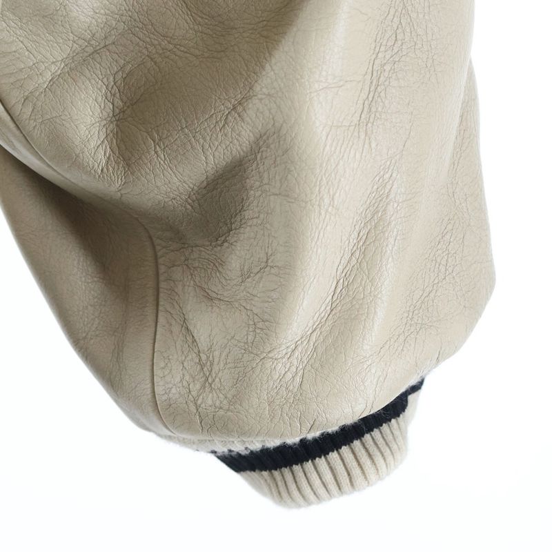 Prada Vintage Wash P Patch Logo Leather Bomber Jacket