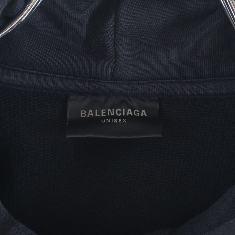 Balenciaga Washed Black Logo Embroidery Sweater