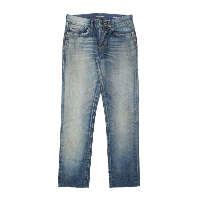 Saint Laurent Paris Denim Pants 29 Repaired Cut Off Indigo