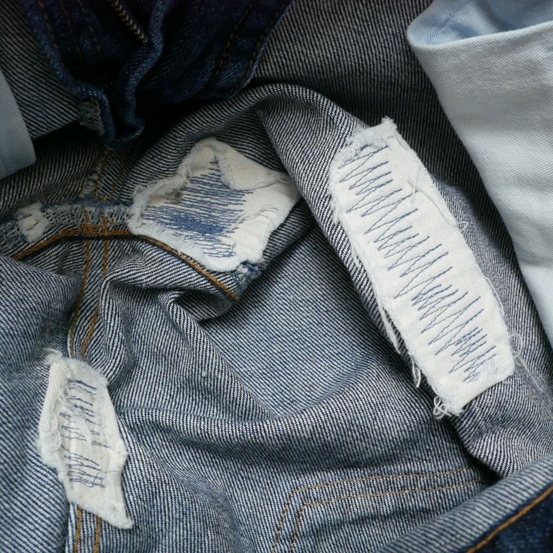 Saint Laurent Paris Denim Pants 29 Repaired Cut Off Indigo