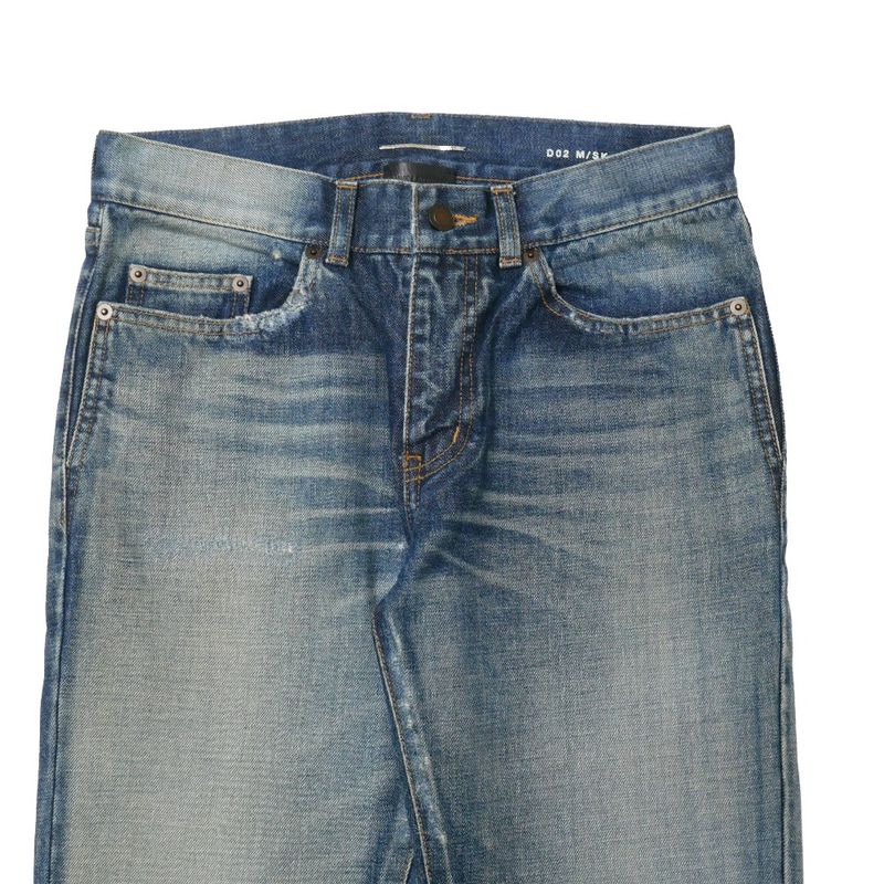 Saint Laurent Paris Denim Pants 29 Repaired Cut Off Indigo