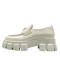 Prada Loafers 36 Monolith Brushed Leather White 36