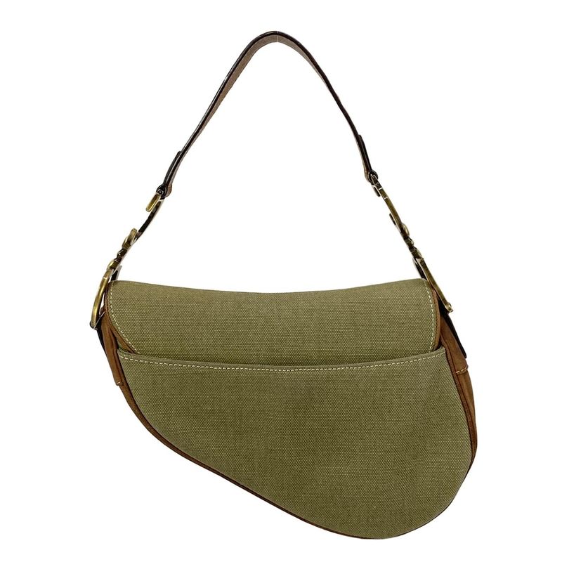 Dior Saddle Bag Khaki Dark Brown Leather X Dark