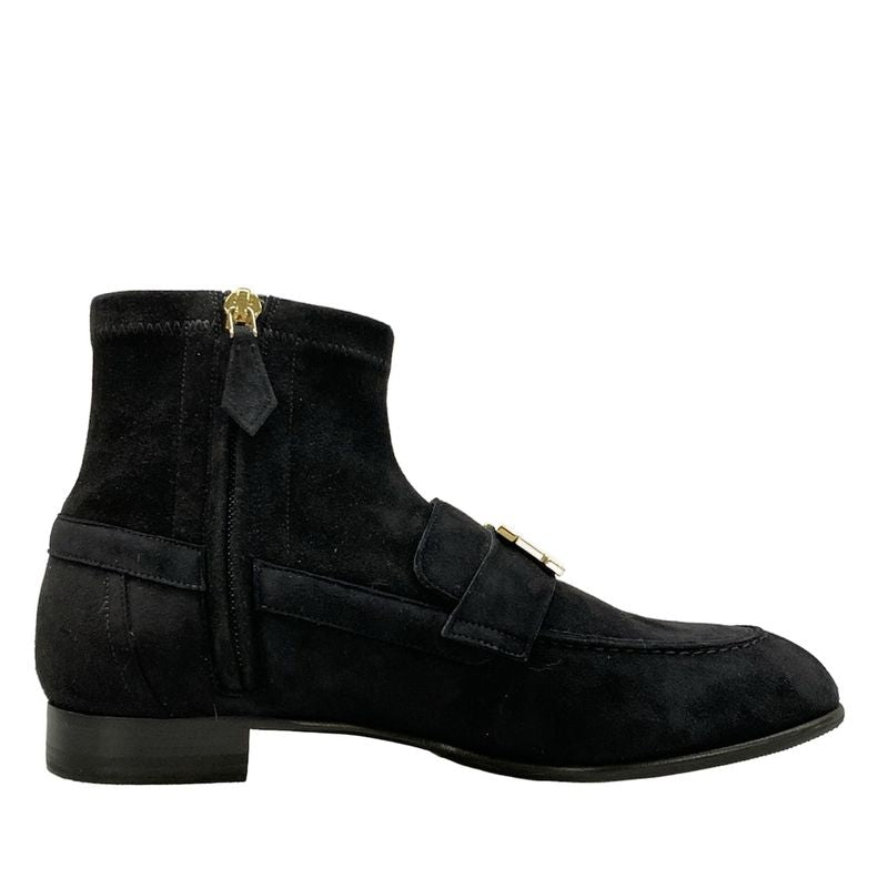 Hermes Short Boots 35.5 Saint Honore Black Hhardware Gold