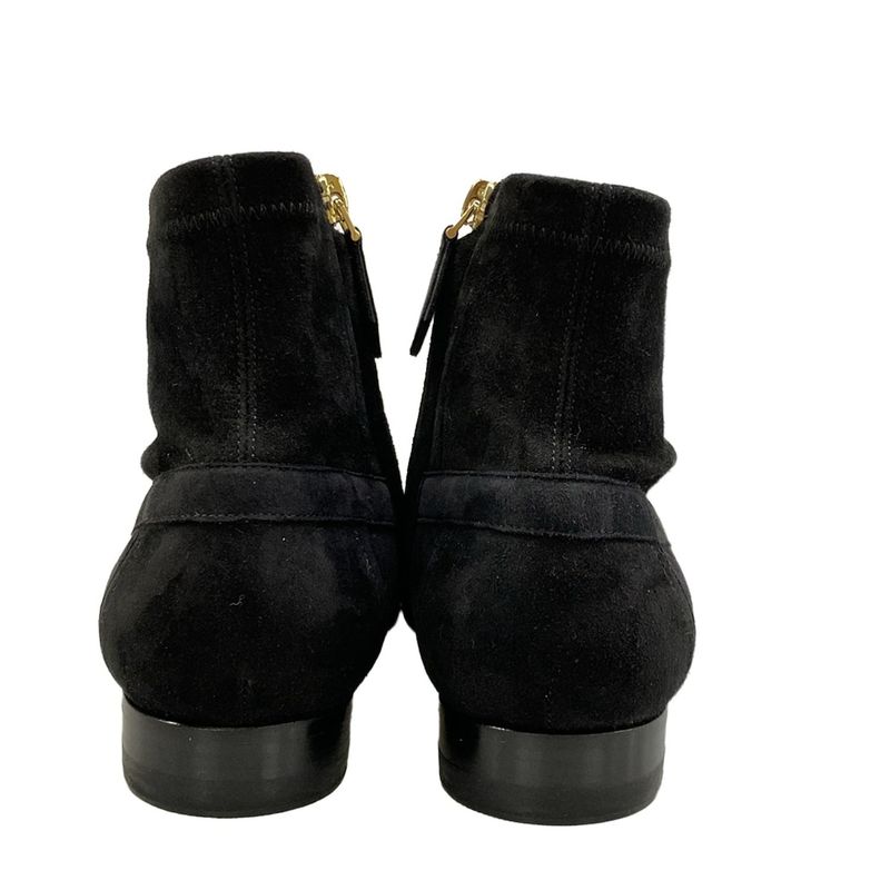 Hermes Short Boots 35.5 Saint Honore Black Hhardware Gold