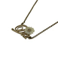 Dior Necklace Gold White Clear Flower