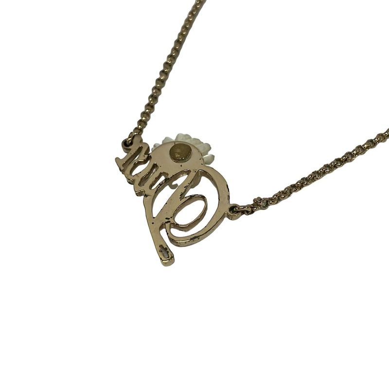 Dior Necklace Gold White Clear Flower