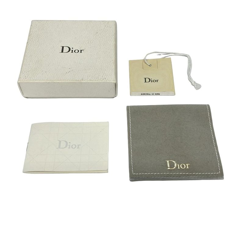 Dior Necklace Gold White Clear Flower